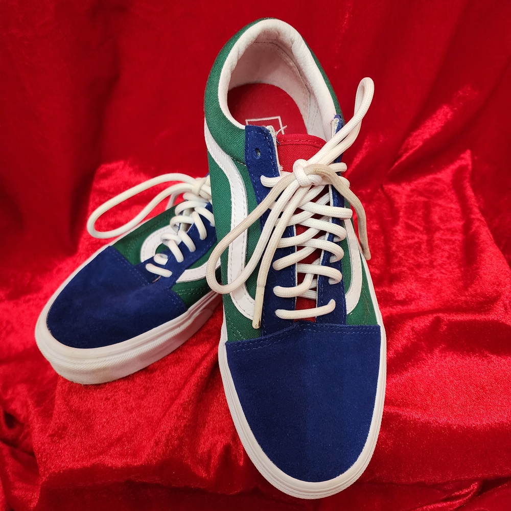 Vans Men's Blue and Green Sneakers